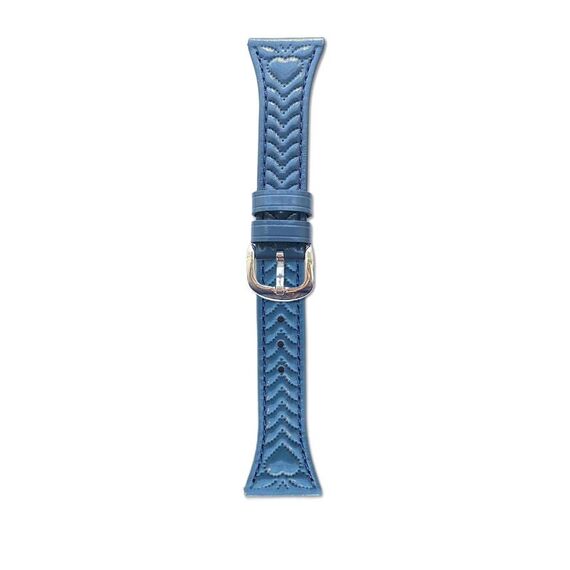 Per Amazfit Bip 5 / GTR 4 Cinturino in pelle con stampa a forma di cuore da 22 mm (blu fiordaliso)