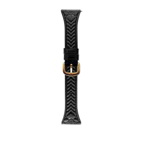 Per COROS Pace 3 Cinturino in pelle con stampa a forma di cuore da 22 mm (nero)