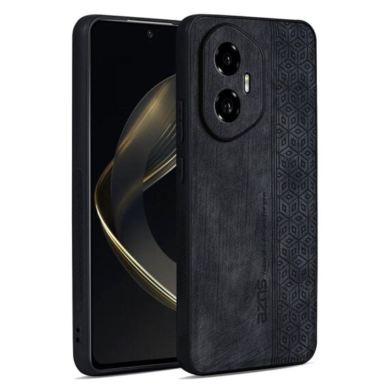 Custodia per telefono con effetto pelle in rilievo 3D per Honor 300 AZNS (nera)