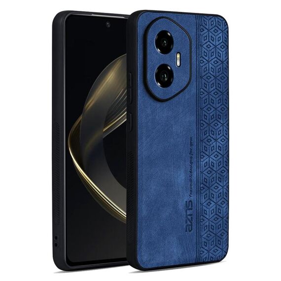 Custodia per telefono con effetto pelle in rilievo 3D per Honor 300 AZNS (blu zaffiro)