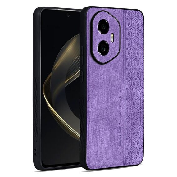 Custodia per telefono in pelle con effetto goffrato 3D per Honor 300 AZNS (viola)