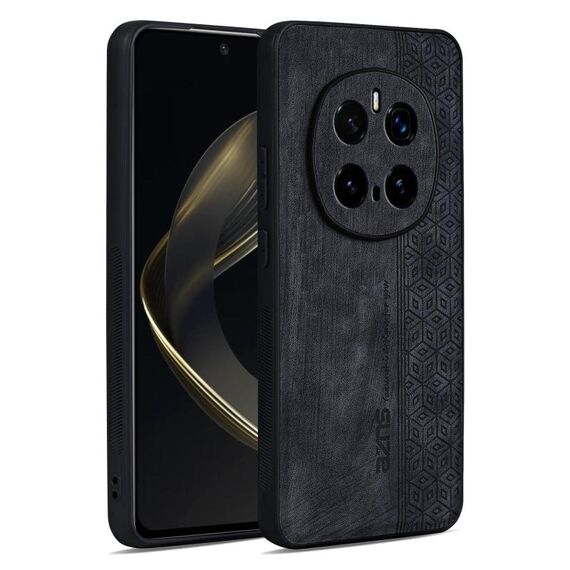 Custodia per telefono con effetto pelle in rilievo 3D per Honor Magic7 Pro AZNS (nero)