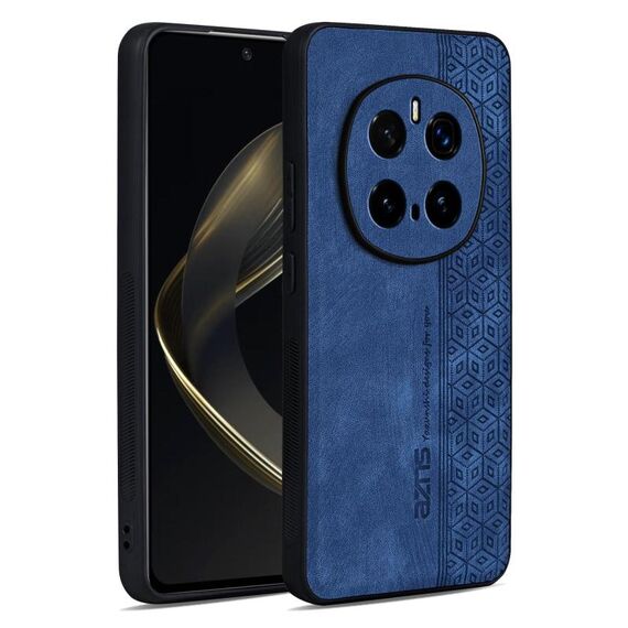 Custodia per telefono con effetto pelle in rilievo 3D per Honor Magic7 Pro AZNS (blu zaffiro)