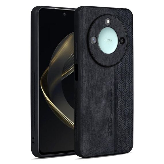 Custodia per telefono con effetto pelle in rilievo 3D per Honor X60 AZNS (nero)