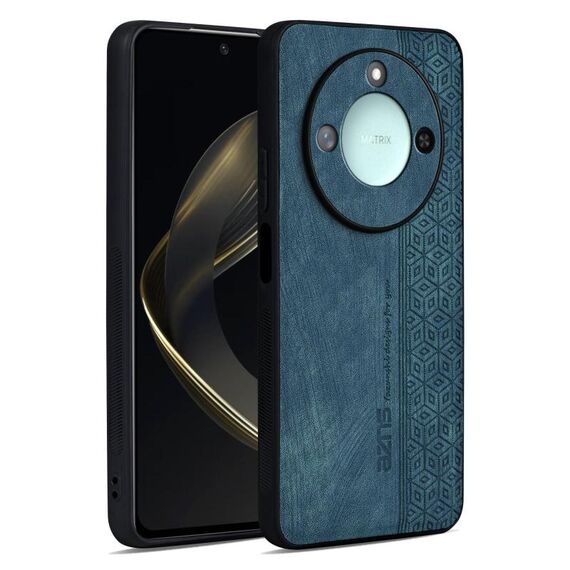 Custodia per telefono con effetto pelle in rilievo 3D per Honor X60 AZNS (verde scuro)