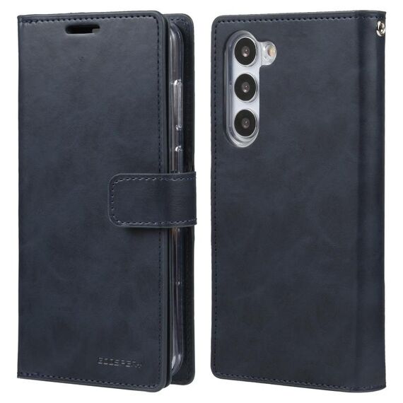 Per Samsung Galaxy S25 5G GOOSPERY MANSOOR DIARY Custodia in pelle con 9 slot per schede (blu scuro)