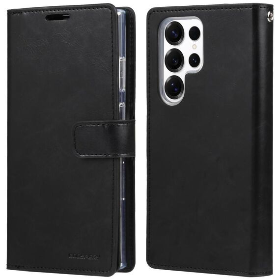 Per Samsung Galaxy S25 Ultra 5G GOOSPERY MANSOOR DIARY Custodia in pelle con 9 slot per schede (nero)