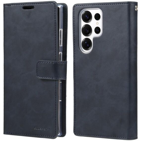 Per Samsung Galaxy S25 Ultra 5G GOOSPERY MANSOOR DIARY Custodia in pelle con 9 slot per schede (blu scuro)