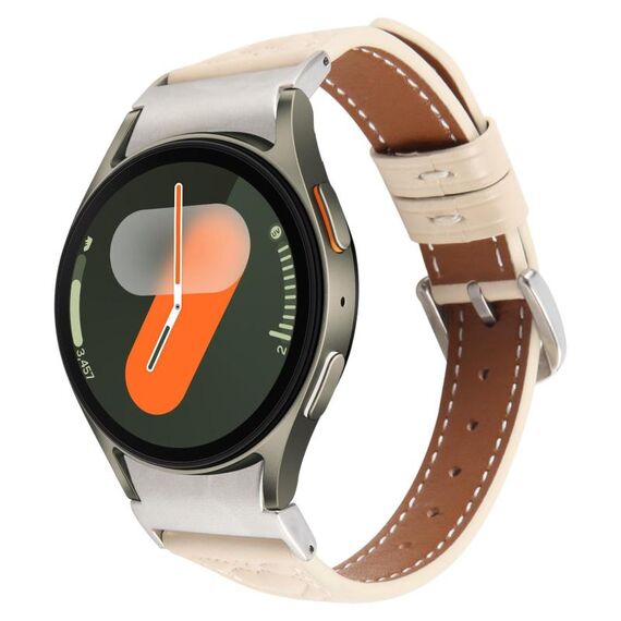 Per Samsung Galaxy Watch 7 Cinturino in pelle goffrata a forma di cuore con connettore in metallo e sgancio rapido (albicocca)