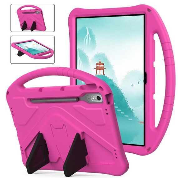 Per Lenovo Xiaoxin Pad Pro 12.7 2025 Custodia antiurto per tablet in EVA con supporto (rosso rosa)
