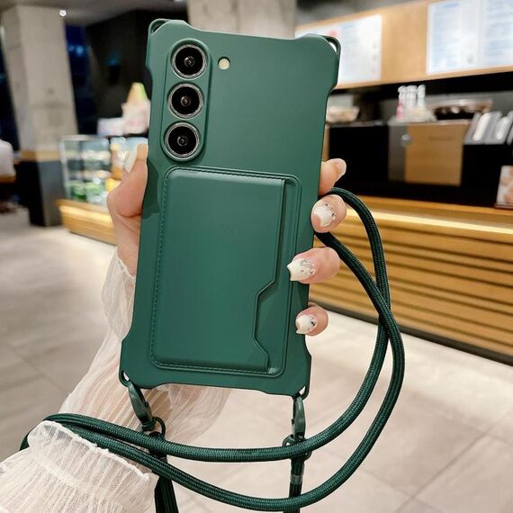 Per Samsung Galaxy S23 5G Liquid TPU Card Bag Custodia antiurto per telefono a quattro angoli (verde)
