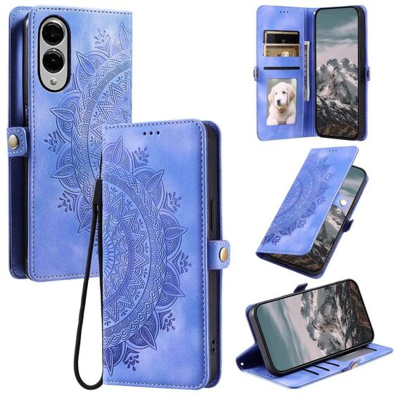 Per Samsung Galaxy S25 Edge 5G Custodia per telefono in pelle goffrata Skin Feel Totem (viola)