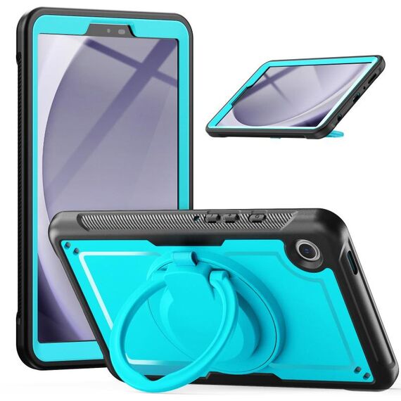 Per Samsung Galaxy Tab A9 Honeycomb Hybrid Tablet Custodia con maniglia e cinturino (azzurro)