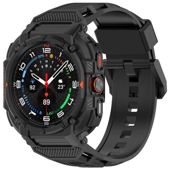 Per Samsung Galaxy Watch Ultra 47mm Armour Case Cinturino per orologio a sgancio rapido in TPU integrato (nero)