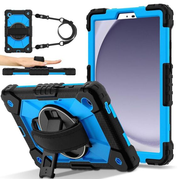 Per Samsung Galaxy Tab A9 Contrast Color Robot Custodia per tablet PC ibrida in silicone (nero blu)