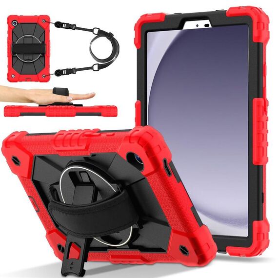 Per Samsung Galaxy Tab A9 Contrast Color Robot Custodia per tablet PC ibrida in silicone (rosso nero)