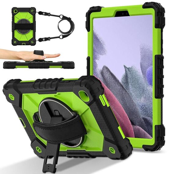 Per Samsung Galaxy Tab A7 Lite Contrast Color Robot Custodia per tablet PC ibrida in silicone (nero giallo verde)