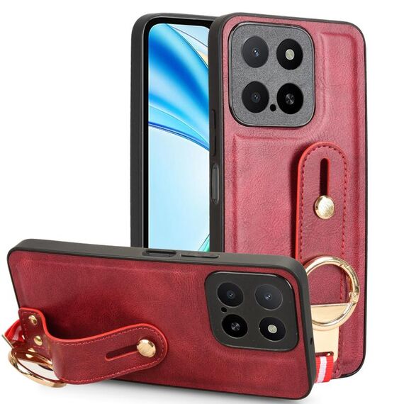 Per Honor X5b 4G / X5b Plus 4G Custodia per telefono con cinturino in pelle (rosso)