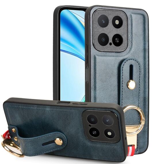 Per Honor X5b 4G / X5b Plus 4G Custodia per telefono con cinturino in pelle (blu)