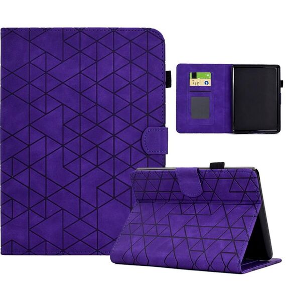 Per Amazon Kindle Paperwhite 12a generazione 2024 Custodia per tablet in pelle intelligente in TPU Rhombus (viola)