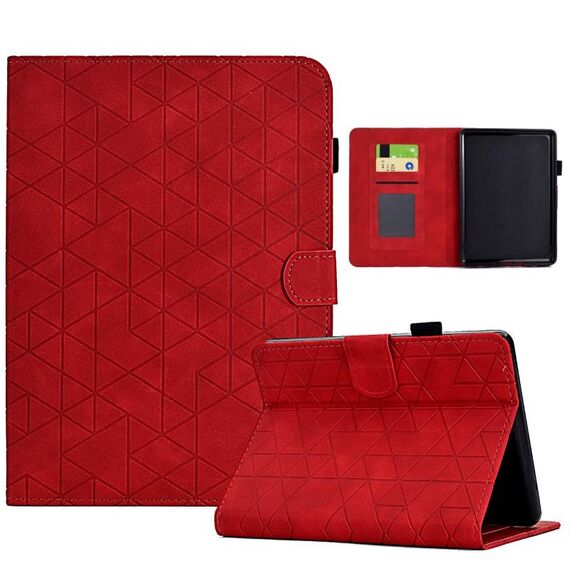 Per Amazon Kindle Paperwhite 12a generazione 2024 Custodia per tablet in pelle intelligente in TPU Rhombus (rosso)