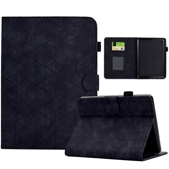 Per Amazon Kindle Paperwhite 12a generazione 2024 Custodia per tablet in TPU con motivo a rombo in pelle intelligente (nero)