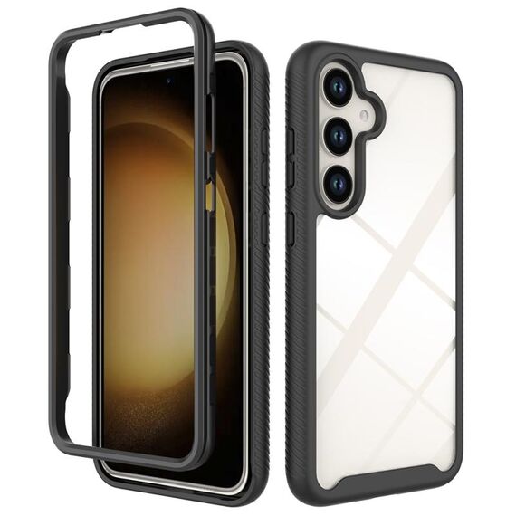 Per Samsung Galaxy S24+ 5G Starry Sky Custodia per telefono in TPU trasparente antiurto in tinta unita per PC (nero)