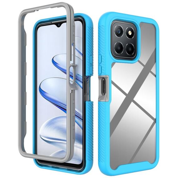 Per Honor X8 5G / X6 4G / 70 Lite Custodia per telefono in TPU trasparente antiurto con motivo a cielo stellato (blu cielo)
