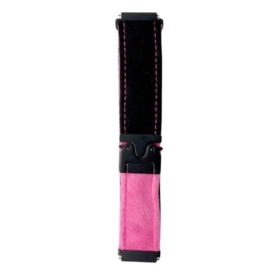Cinturino per orologio in peluche spazzolato con bottone a pressione da 22 mm (nero, rosa, rosso)