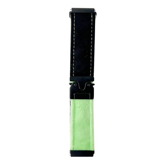 Per Samsung Galaxy Watch 7/6/5 Snap Button Brushed Plush Watch Band (Nero Vetro Verde)