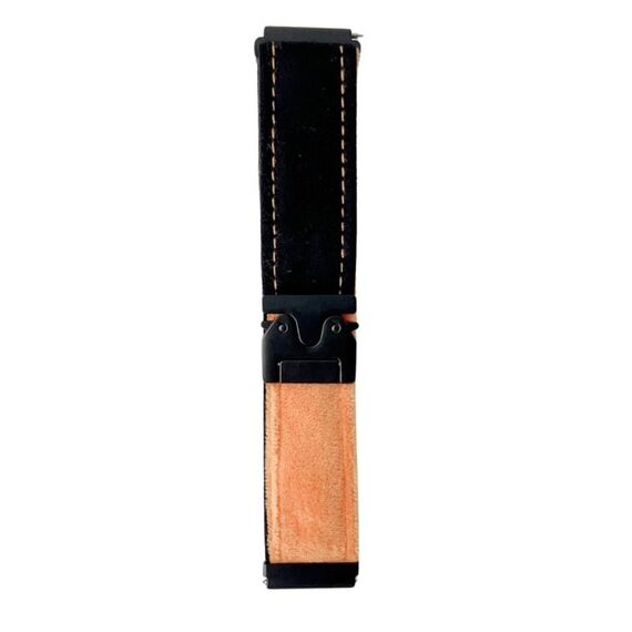 Per Samsung Galaxy Watch 7/6/5 Snap Button Spazzolato Plush Watch Band (Nero Arancione)