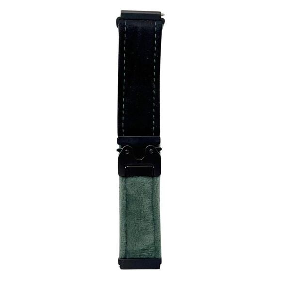 Per Samsung Galaxy Watch 7/6/5 Cinturino per orologio in peluche spazzolato con bottone a pressione (nero verde militare)