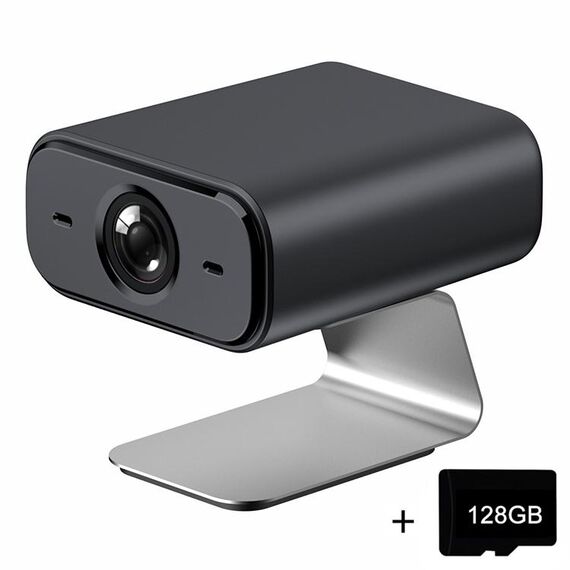 Telecamera di sorveglianza wireless per interni ed esterni con visione notturna HD da 30 W, scheda di memoria: 128 GB