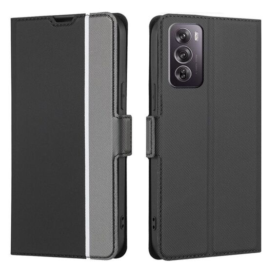 Per OPPO Reno12 Pro 5G Global Twill Texture Custodia in pelle con pulsanti laterali (nero)