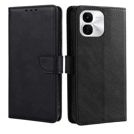 Per vivo iQOO Z9x 5G Custodia per telefono in pelle con fibbia a ribalta con texture di vitello (nero)