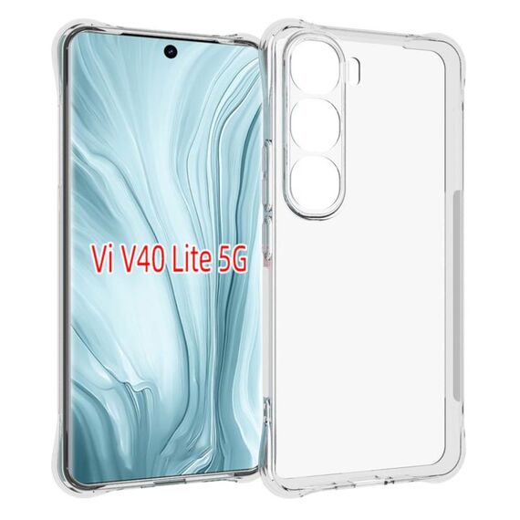 Per vivo V40 Lite 5G IDN Custodia per telefono in TPU antiurto antiscivolo e spessa (trasparente)