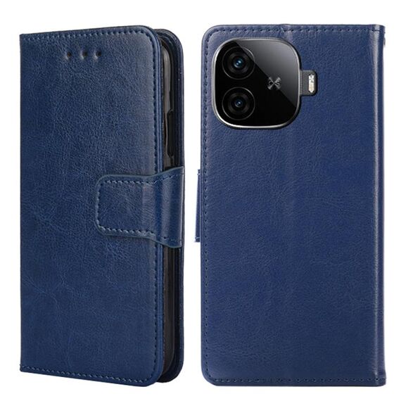Per vivo iQOO Z9 Turbo Crystal Texture Custodia in pelle per telefono (blu reale)