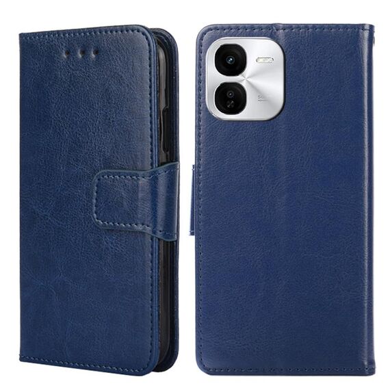 Per vivo iQOO Z9x 5G Custodia in pelle con texture di cristallo (blu reale)