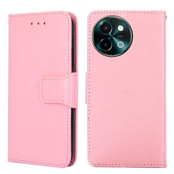 Per vivo Y38 5G / T3x Custodia per telefono in pelle con texture di cristallo globale (rosa)