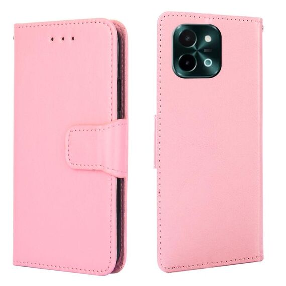 Per vivo Y28 4G Custodia in pelle con texture di cristallo (rosa)