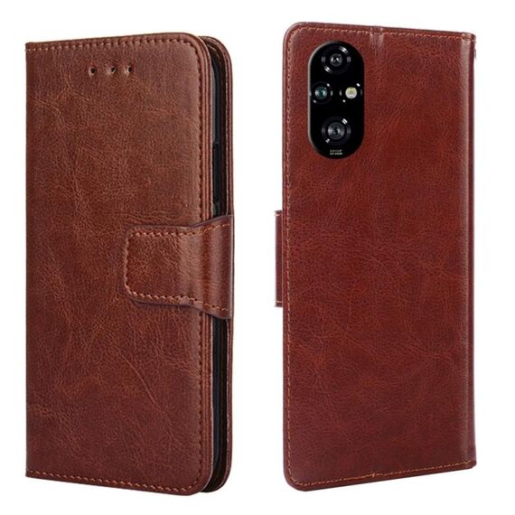 Per Honor 200 Pro 5G Custodia in pelle con texture di cristallo (marrone)