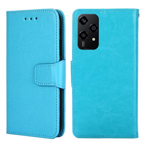 Per Honor 200 Lite 5G Custodia per telefono in pelle con texture di cristallo globale (blu cielo)