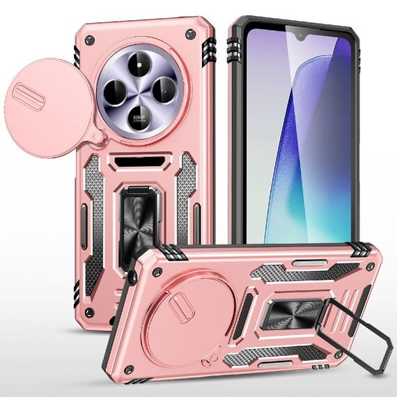Per Redmi 14C Armor PC + TPU Camera Shield Phone Case (oro rosa)