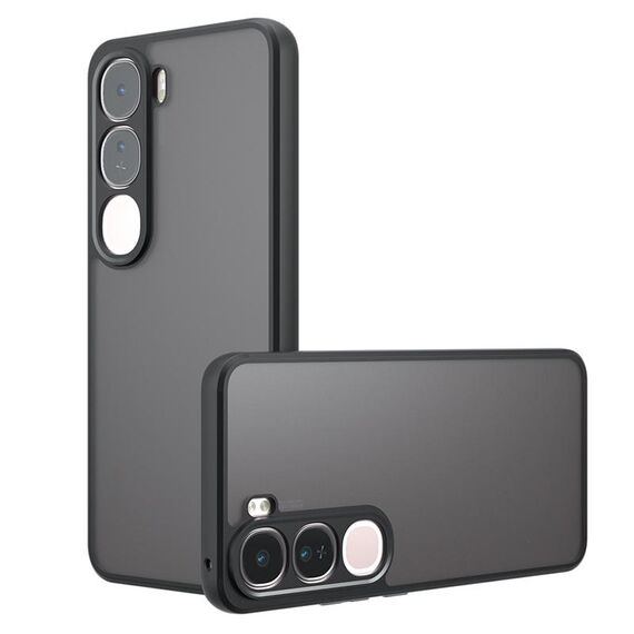 Per vivo Y300 / V40 Lite IDN Armor Precise Hole PC Hybrid TPU Custodia per telefono (nero satinato)