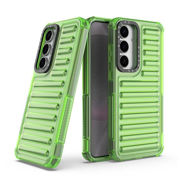 Per Samsung Galaxy S25+ 5G Custodia per telefono con airbag in TPU ibrido per PC ad alta trasparenza (verde trasparente)