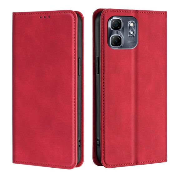 Per Infinix Hot 50i 4G Custodia in pelle magnetica Skin Feel (rosso)