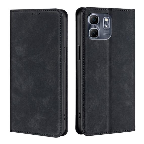 Per Infinix Hot 50i 4G Custodia in pelle magnetica Skin Feel (nera)