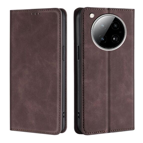 Per Infinix Zero 40 4G Custodia per telefono in pelle magnetica Skin Feel (marrone scuro)