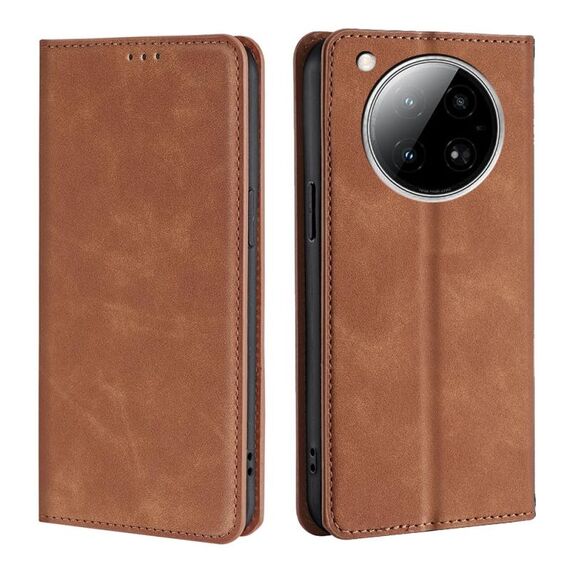 Per Infinix Zero 40 4G Custodia in pelle magnetica Skin Feel (marrone chiaro)