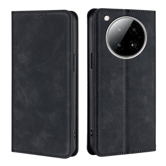 Per Infinix Zero 40 4G Custodia in pelle magnetica Skin Feel (nera)